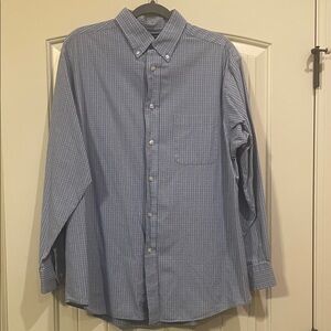 Roundtree & Yorke Blue Striped Button Down Shirt